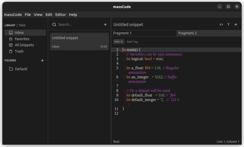 massCode: A Free and Open-Source Code Snippet Manager