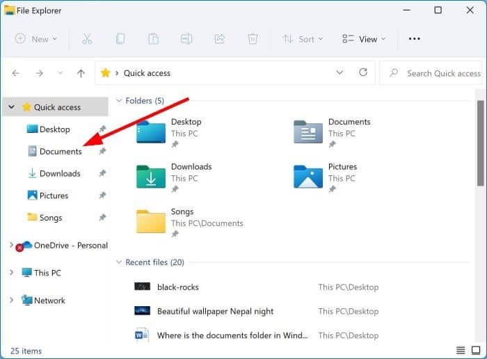 Where Is The Documents Folder In Windows 11/10?