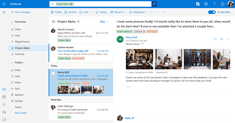 Outlook On Web Receives Text predictions and Send Later