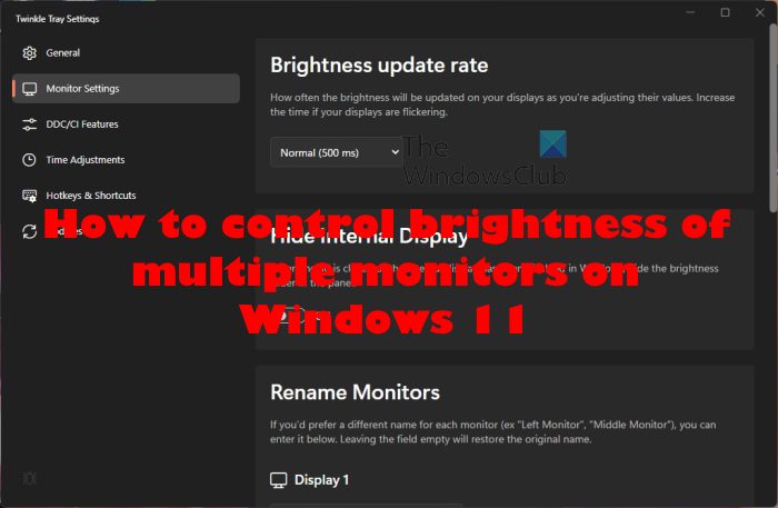 How to control Brightness of Multiple Monitors on Windows 11