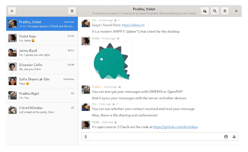 Dino is a Modern Looking Open Source XMPP Client