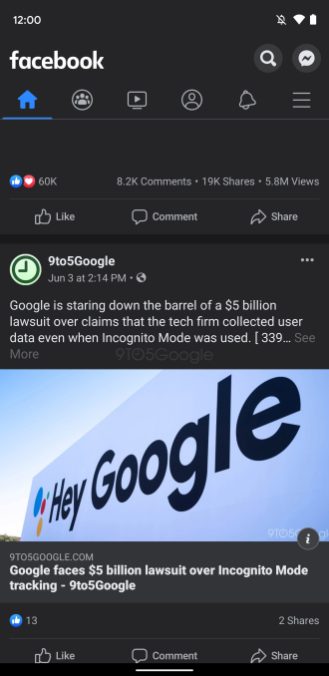 Screenshots reveal Facebook for Android’s dark mode, COVID-19 tracker, and more