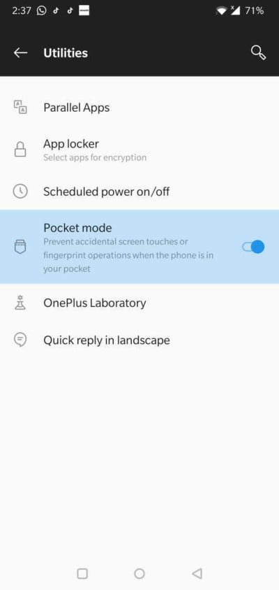 How to restore the missing pocket mode toggle in OxygenOS on some OnePlus phones