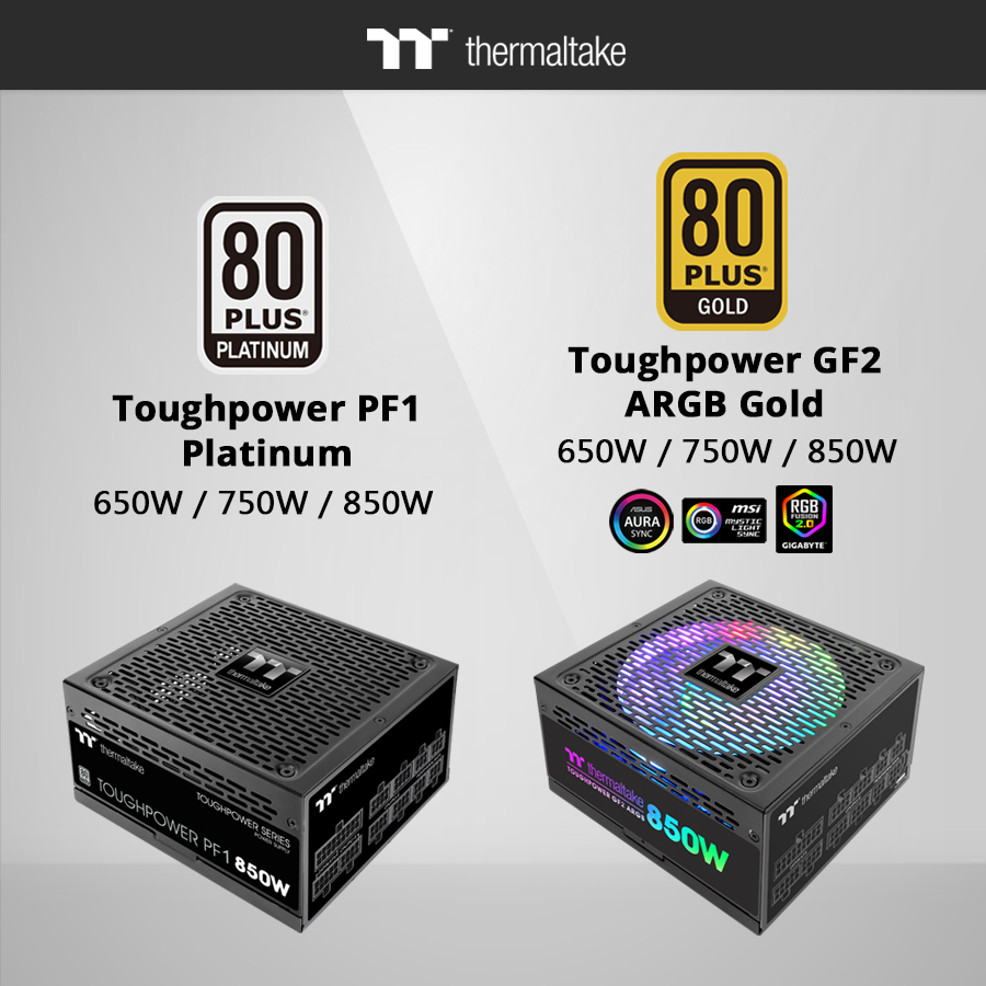 Thermaltake New Toughpower PF1 Platinum Series and  GF2 ARGB Gold Series Analog Power Supply