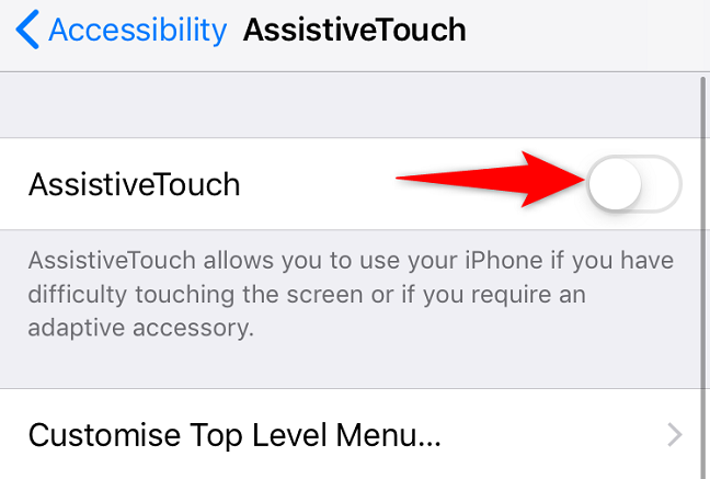 Toggle on "AssistiveTouch."