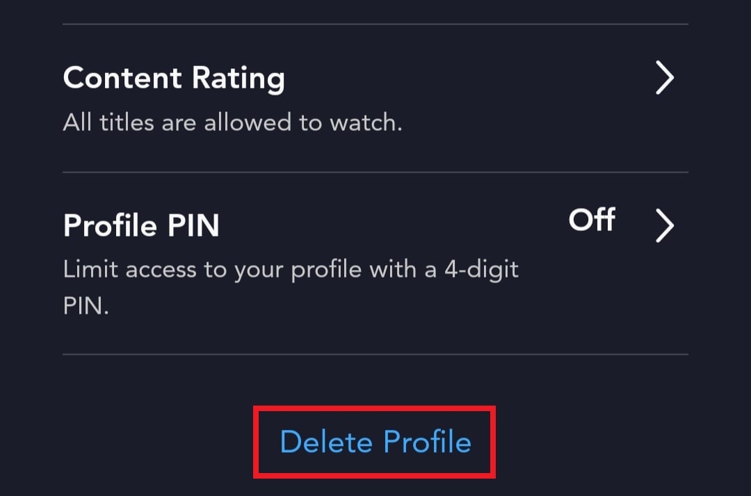 delete profile