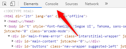 Console tab of Chrome DevTools
