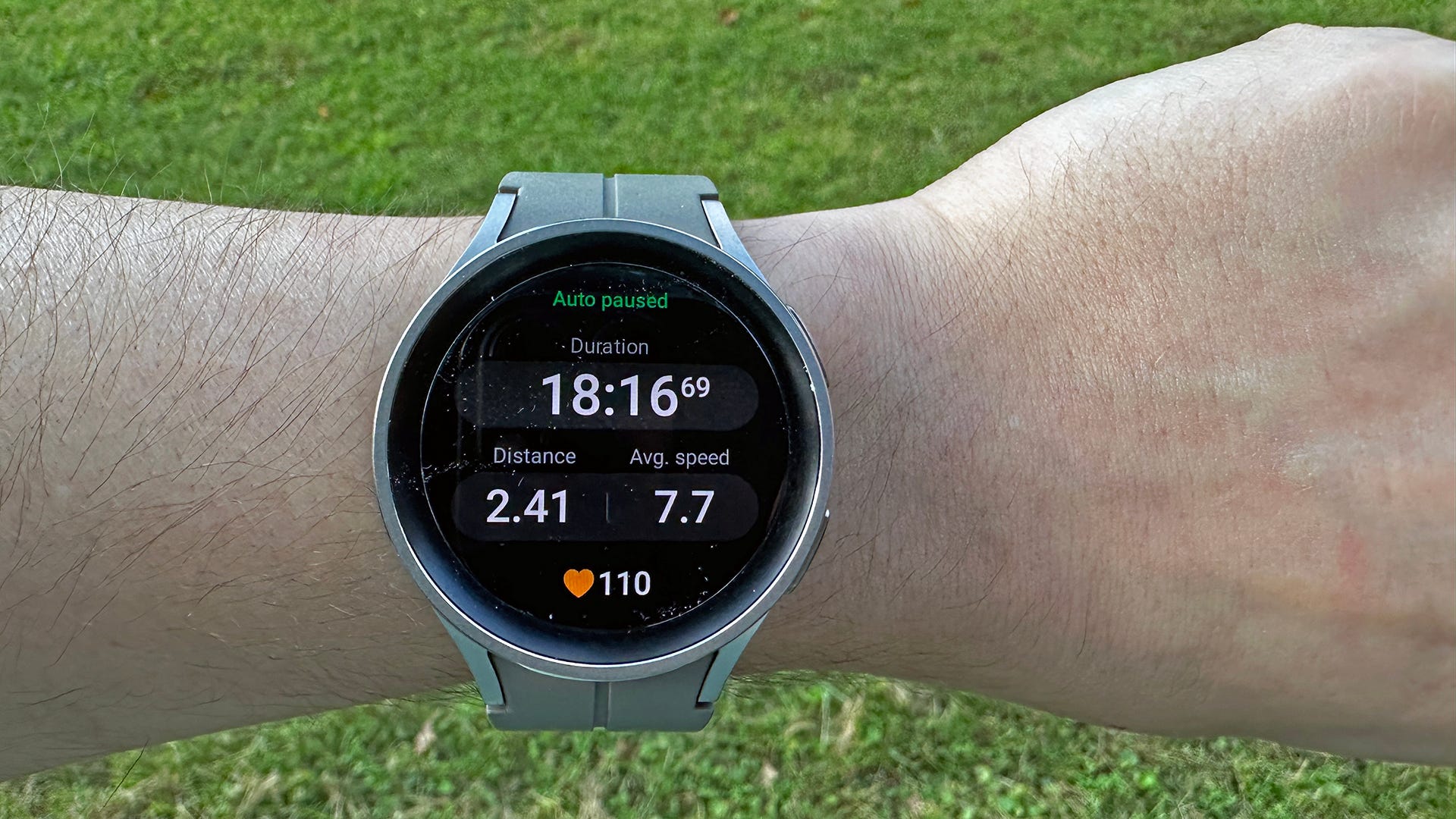 A Galaxy Watch 5 Pro tracking a bike workout