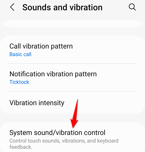 Select "System Sound/Vibration Control."