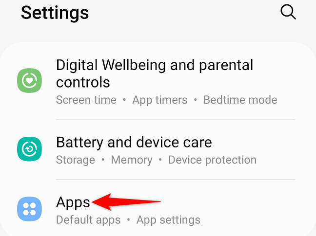 Choose "Apps" in Settings.