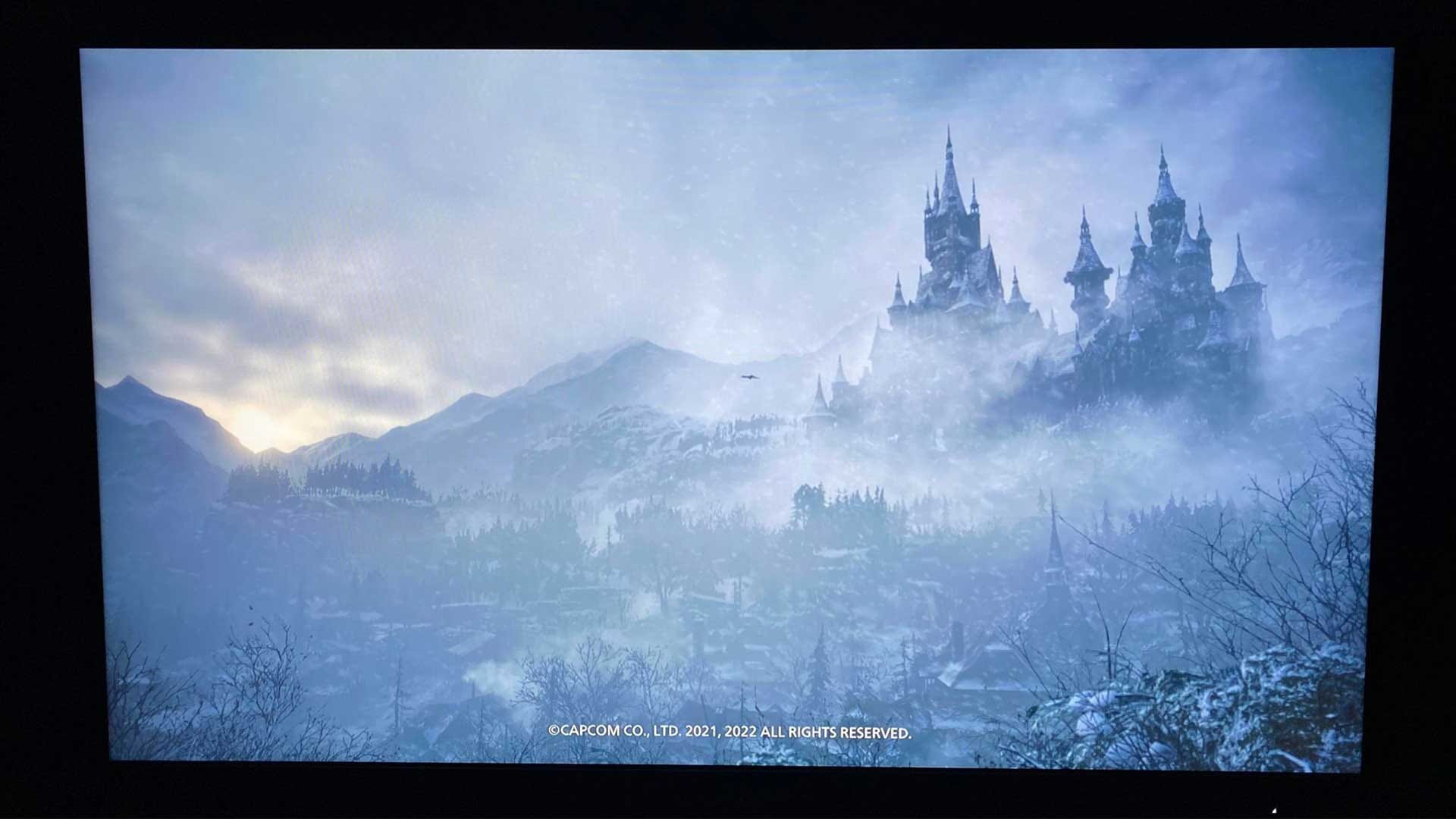 M27F A monitor showing Resident Evil Village in Movie mode