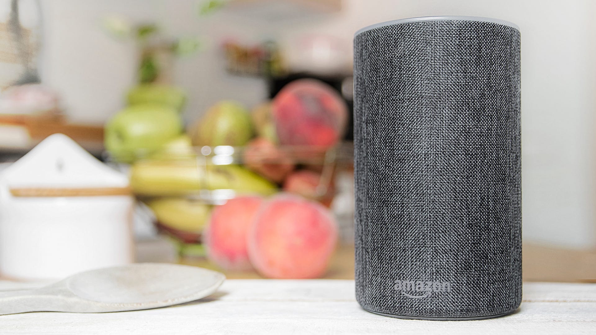 Amazon Echo Smart Home Alexa Voice Service in a kitchen.