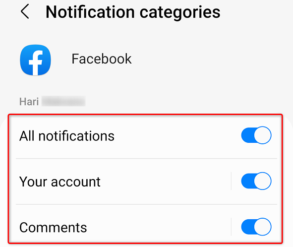 Choose a notification type.