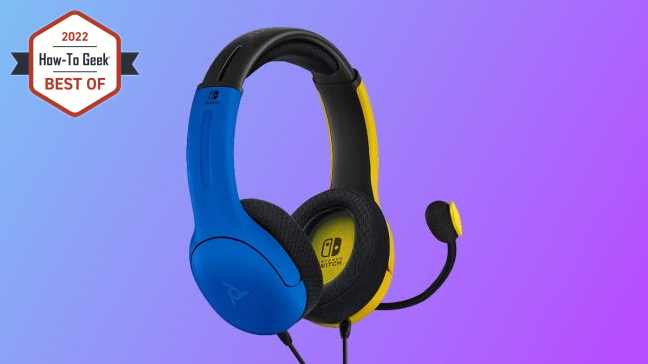 PDP Gaming Headset and blue and purple background