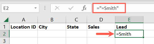 Criteria format example in Excel