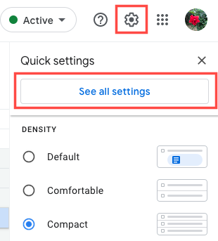 See All Settings in the Gmail sidebar