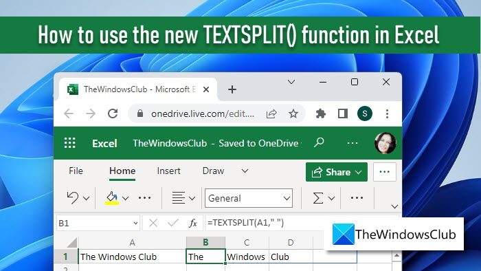 How to use the TEXTSPLIT function in Excel