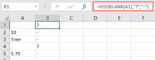 ISBLANK function with IF in Excel