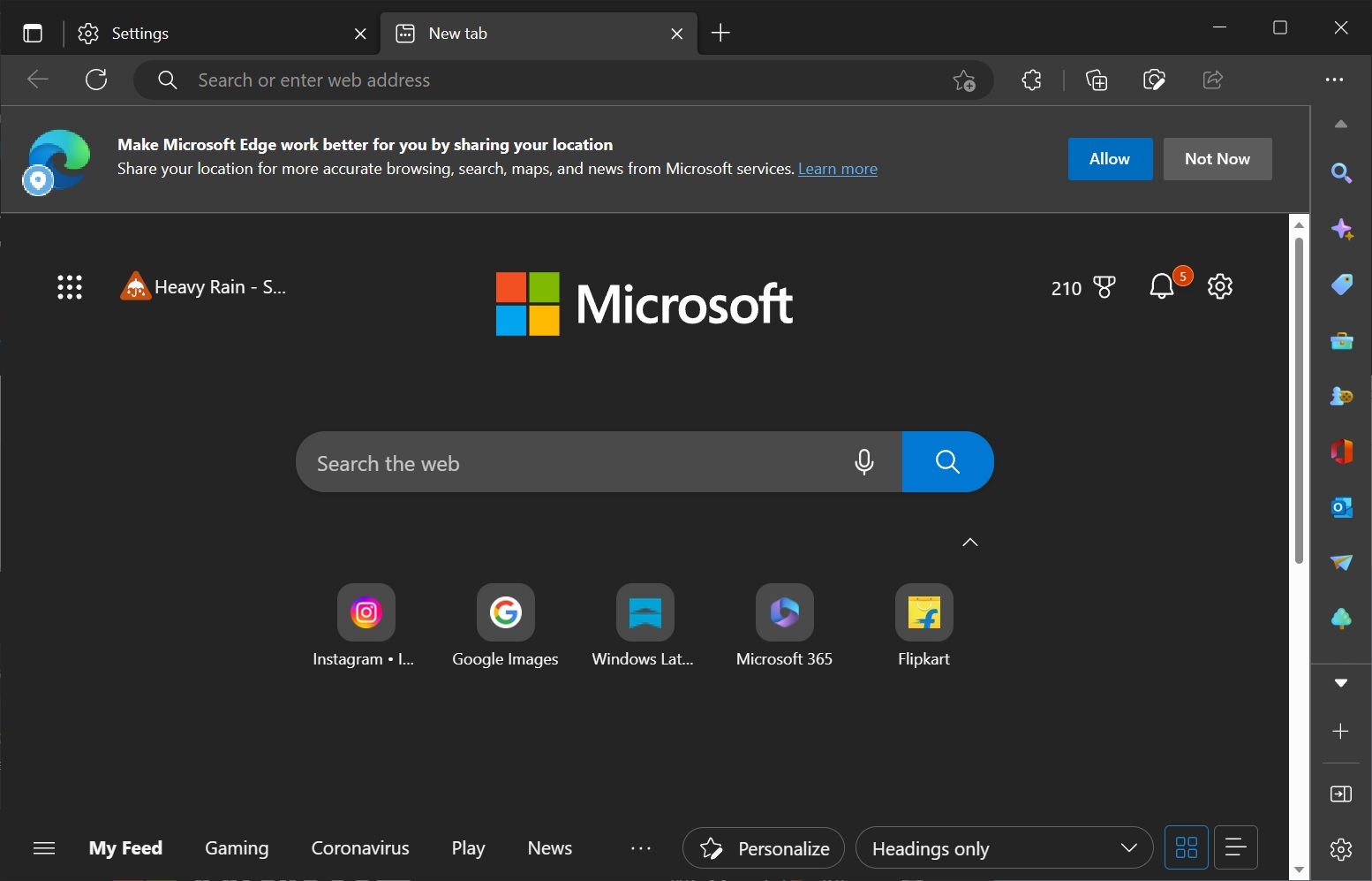 Microsoft Edge touch mode off