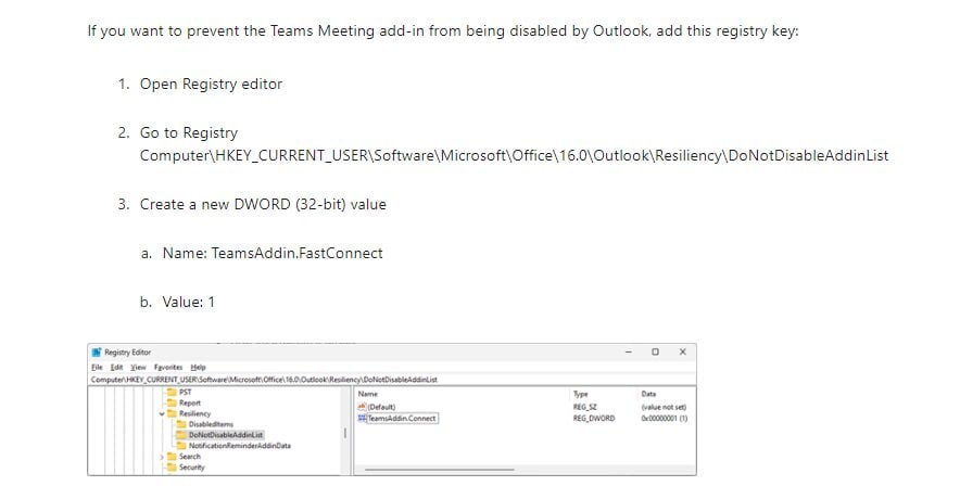 Microsoft is now rolling out a fix for disabled Teams Add-in on Outlook