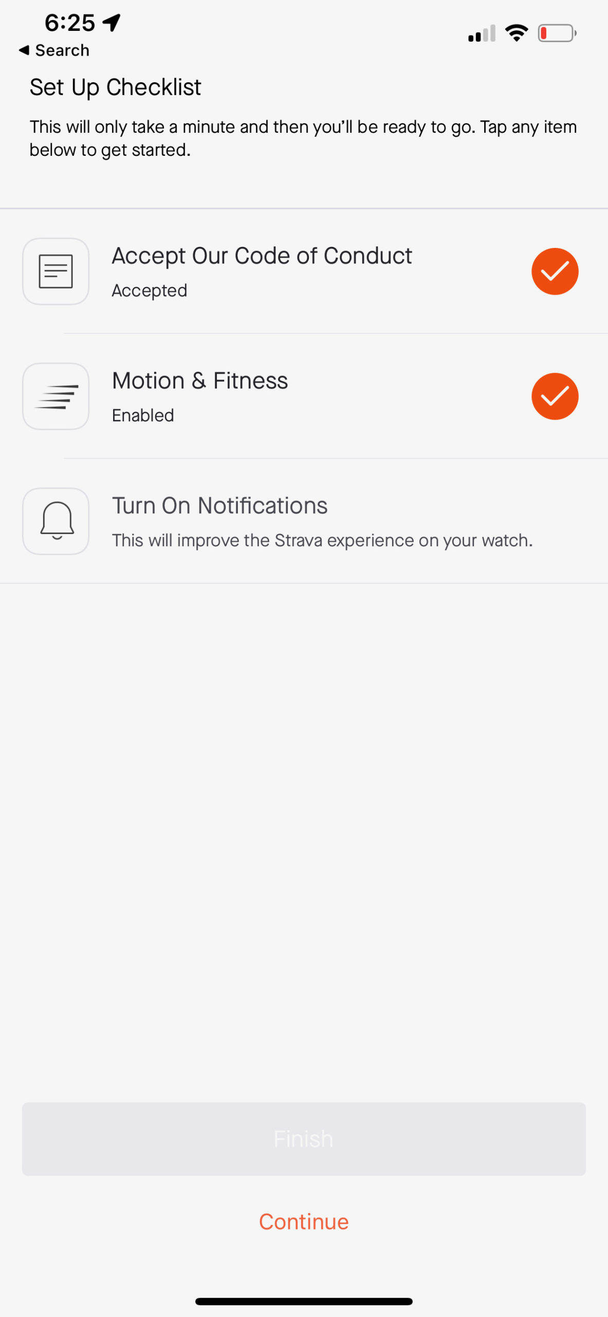 Strava Screenshot Apple Watch Setup Checklist
