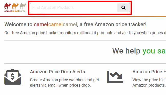 Paste an Amazon URL into Camelcamelcamel's search bar