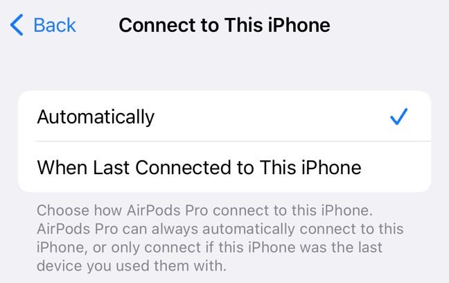 Enable "Connect Automatically" for AirPods on iPhone