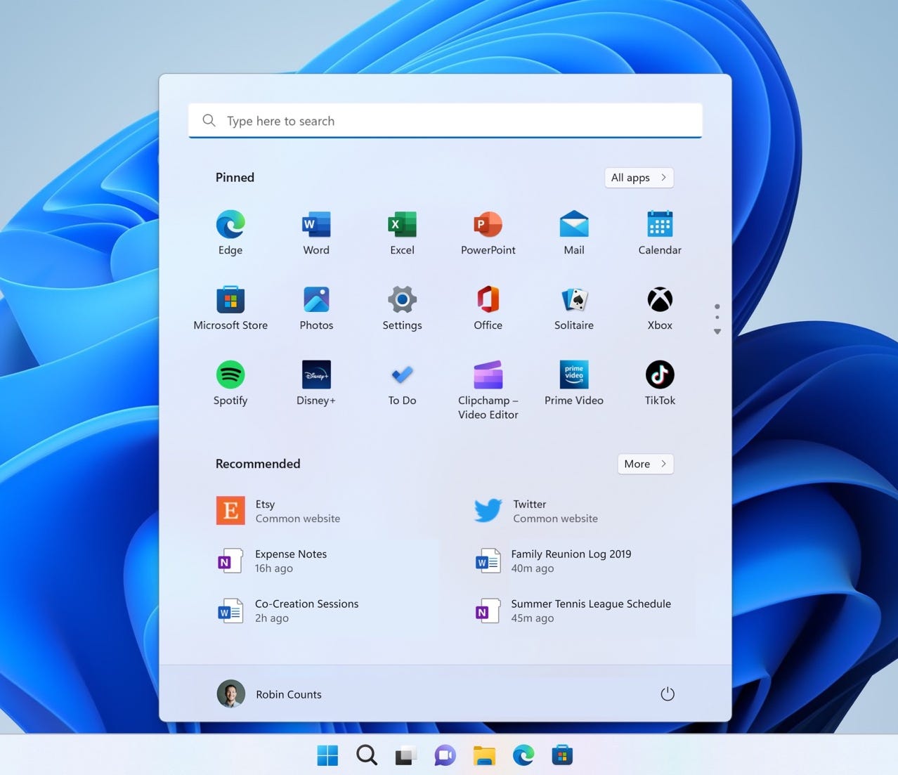 Recommended sites in Windows 11 Start Menu