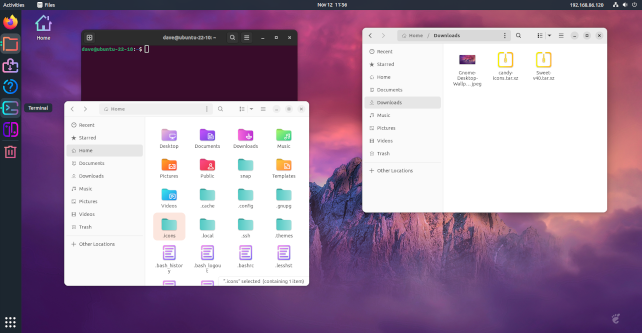 A re-themed Ubuntu desktop