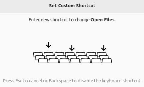 The prompt to press your chosen key combination for your new shortcut