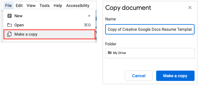 Make a Copy of the file in Docs and name box