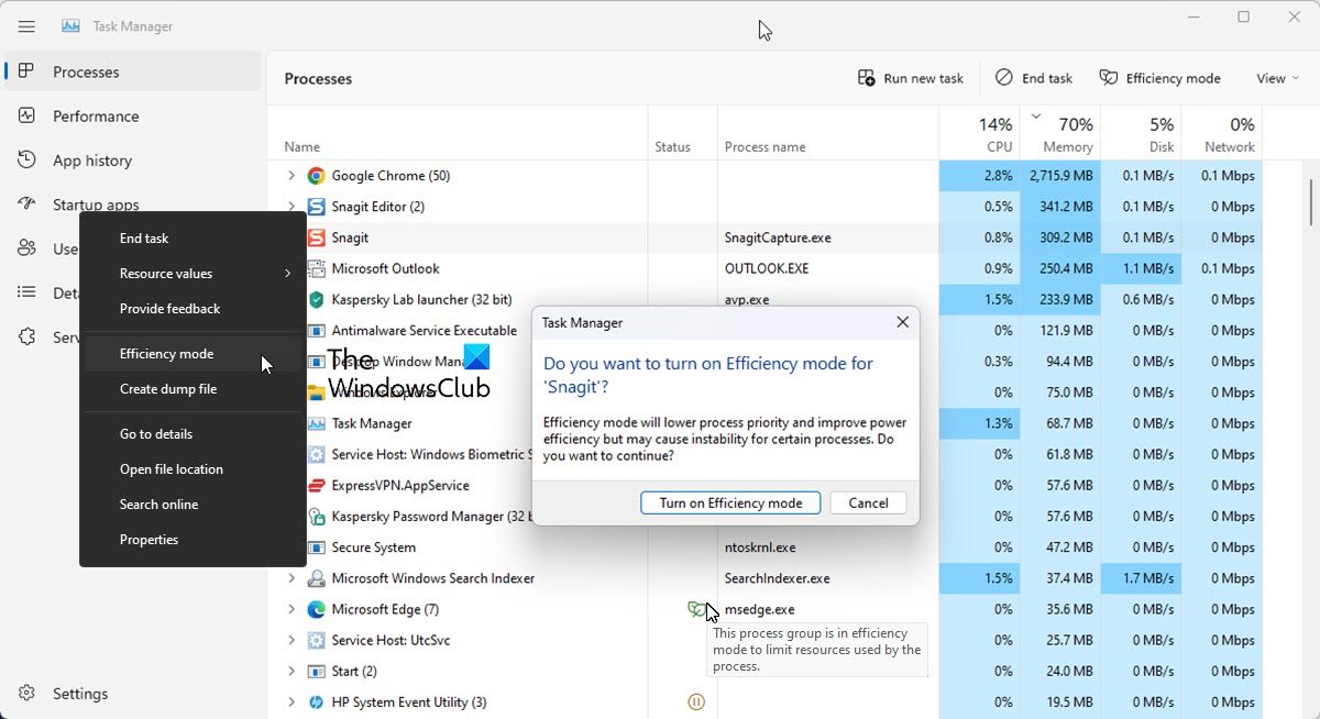 How to use Efficiency Mode in Windows 11 to reduce resource utilization