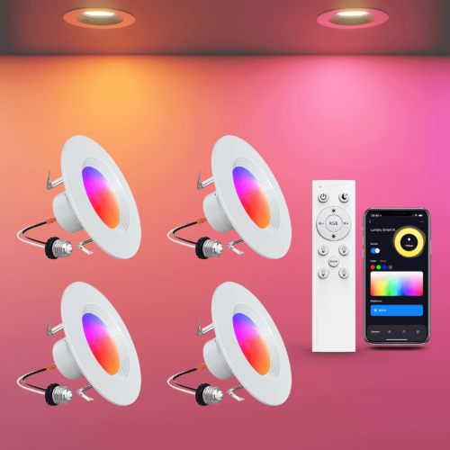 Smart Recessed Lighting Fixtures (With Remote)