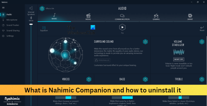 What is Nahimic Companion and how to uninstall it in Windows 11/10