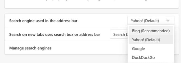 set Bing default search engine in Microsoft Edge pic5