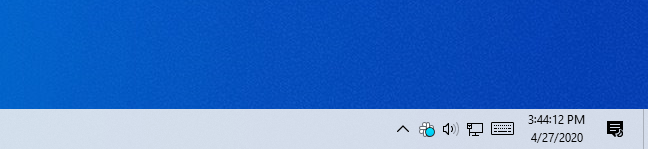 Windows 10's taskbar clock showing seconds
