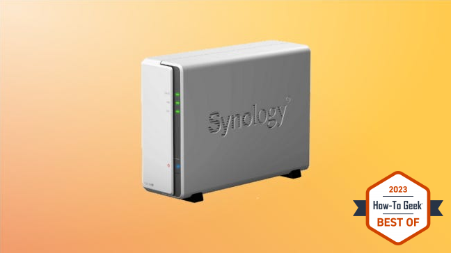 Synology DS120j on yellow background