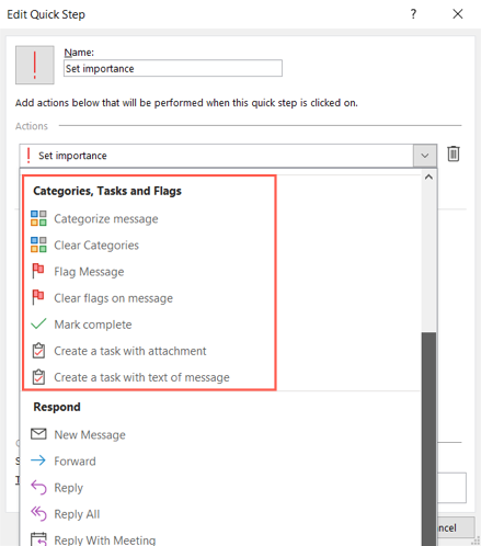 Categories, Tasks, and Flags Quick Steps