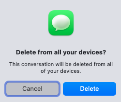 Confirmation to delete a conversation