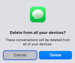 Confirmation to delete conversations