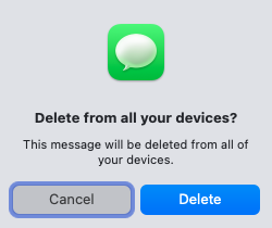 Confirmation to delete a message