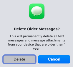 Confirmation to delete old messages