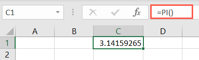 PI function in Excel