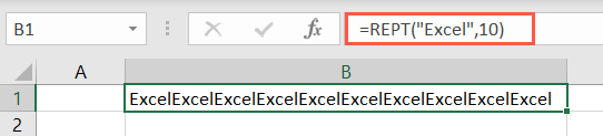 REPT function for the word Excel