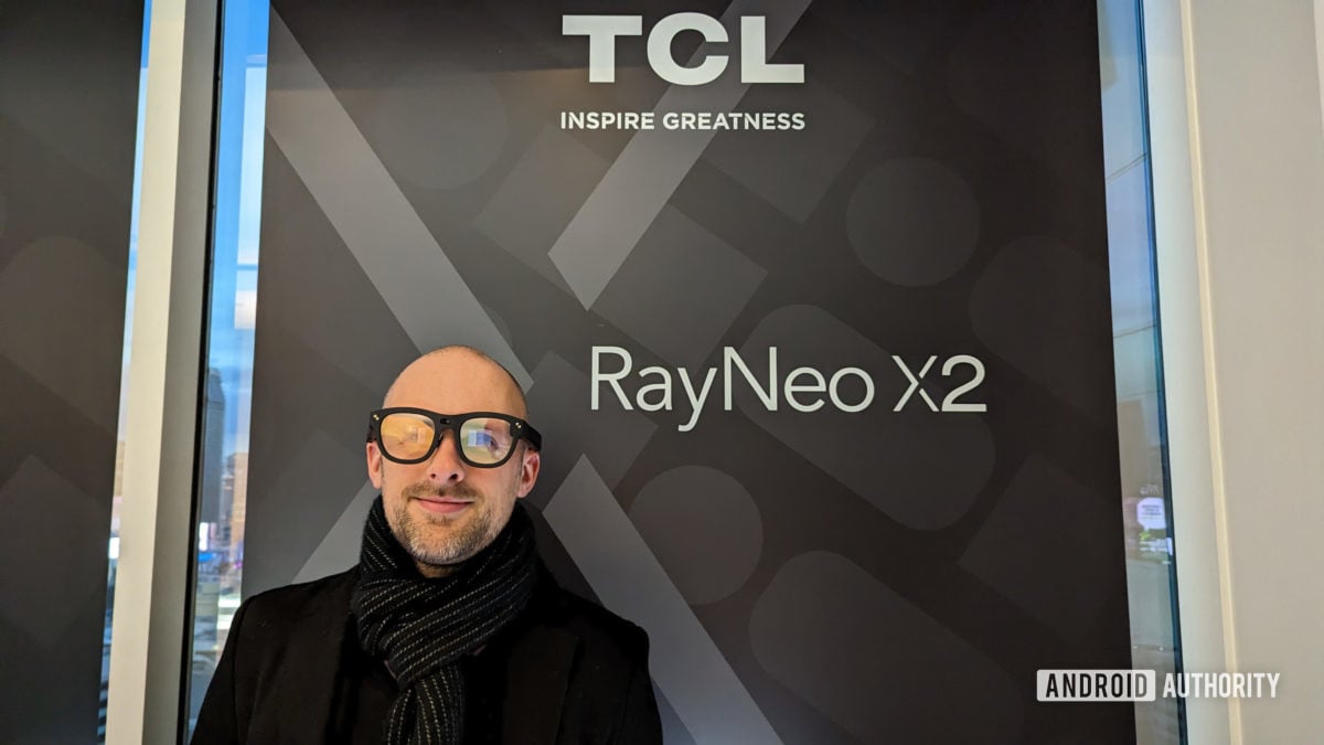 TCL RayNeo X2 On Face with Sign