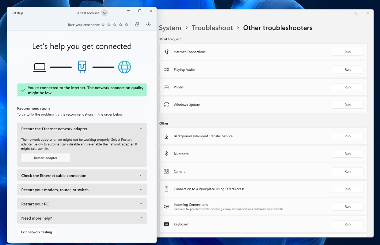 Windows 11 is getting a new API-powered feature to troubleshoot network issues