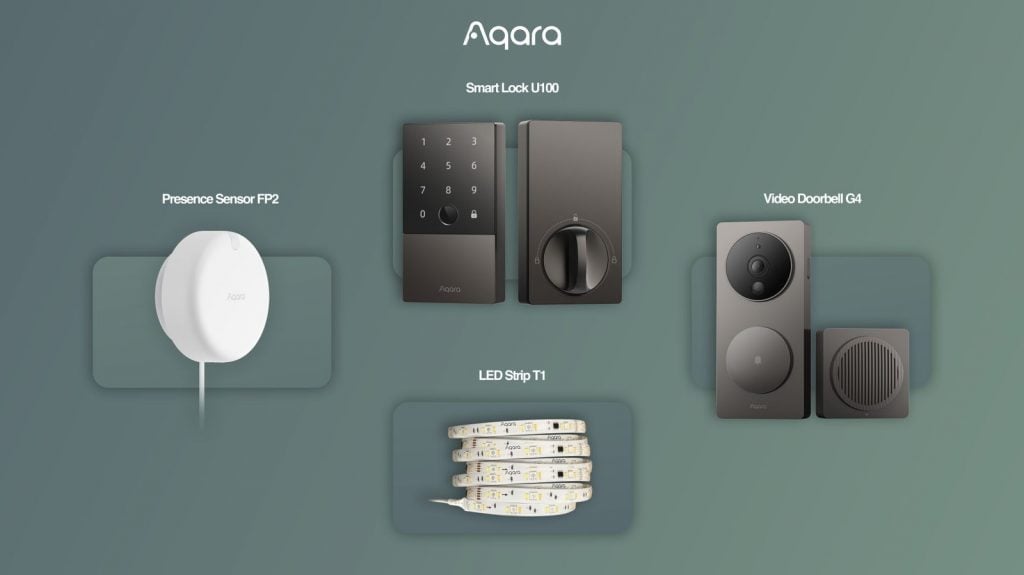 Aqara Video Doorbell G4, Smart Lock U100, Presence Sensor FP2 & LED Strip T1 Announced