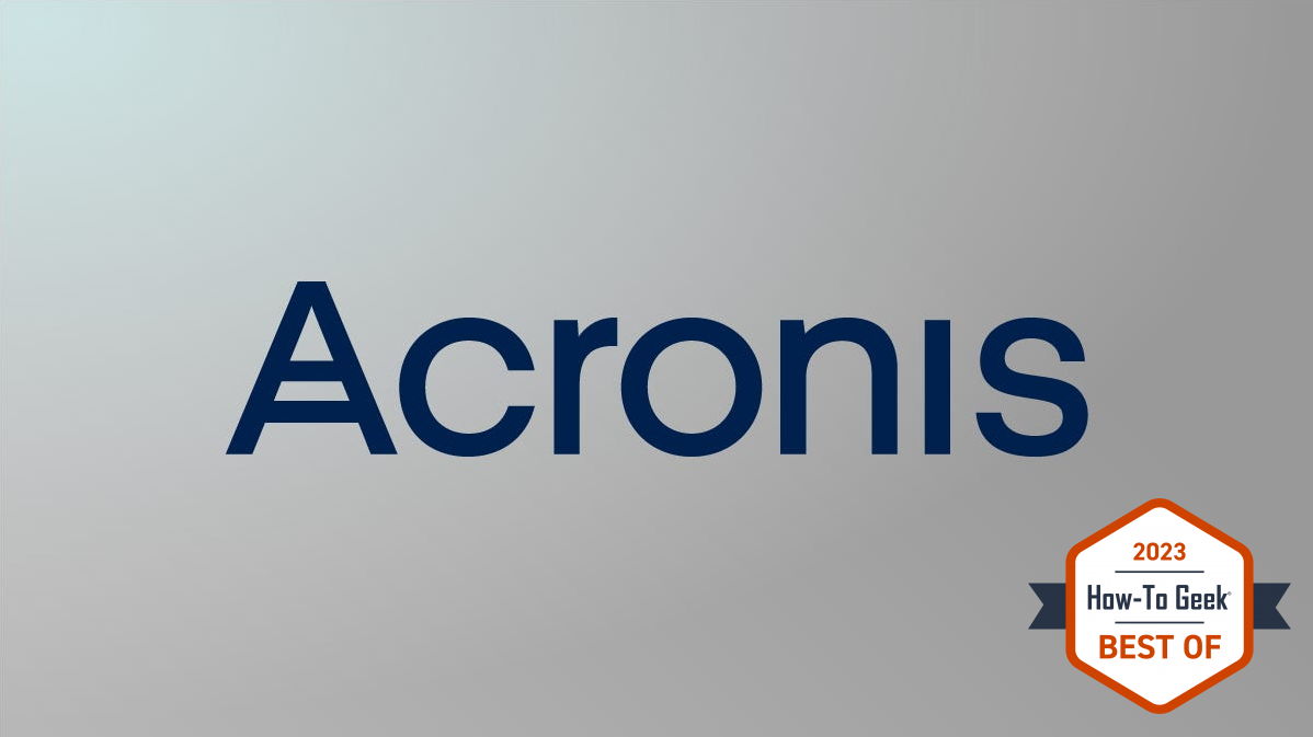 Acronis logo on grey background