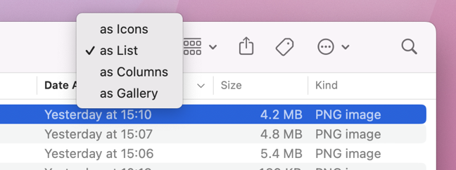 Toggle folder views in macOS Finder