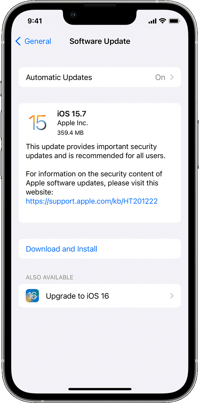 iPhone iOS software update